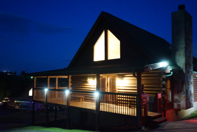 Cabin at night