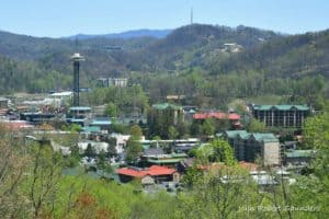 aerial of Gatlinburg TN