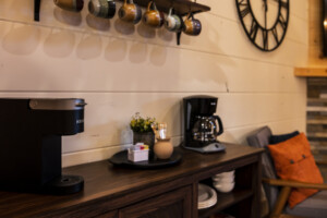 Prepare your coffee of choice from the coffee station adjacent to the kitchen!
