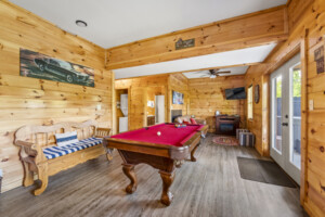 Pool table in the game room