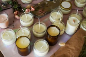 candles on table