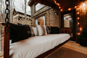 Lay back and relax on the oversized swing and enjoy nature from the elevated deck!