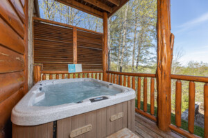 hot tub on lower level porch