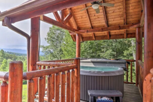 The hot tub is alway ready for you to enjoy.