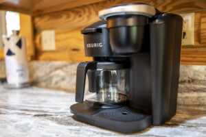 Optional K-cup or Coffee Pot Keurig (with starter coffees)
