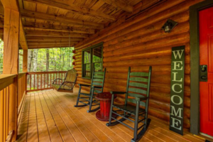 Unwind on the porch swing  or rock the evening away on the rocking chairs on the front deck