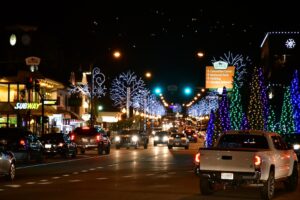 Winterfest lights in downtown Gatlinburg