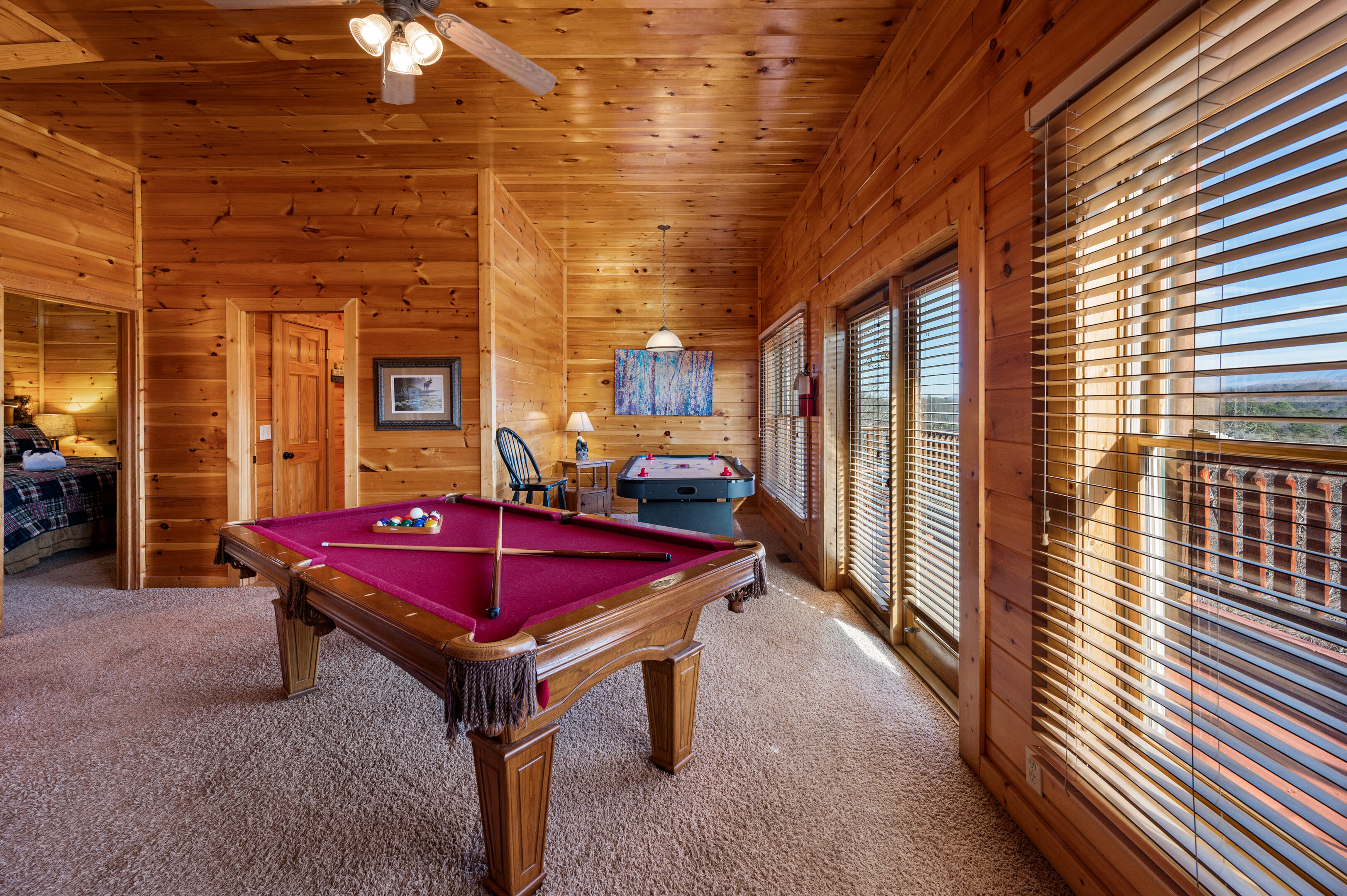 Game Room with Pool Table & Air Hocky on Lower Level 1