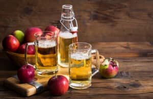 apple cider on table