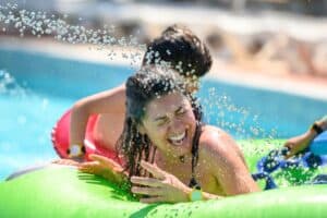 family at waterpark