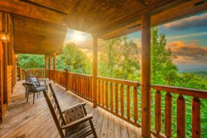 deck of Enchanted Dream cabin in Sevierville TN