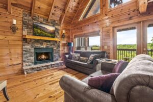 Enjoy mountain views from the living room!