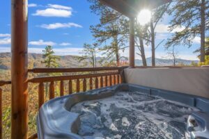 Relax in the hot tub after a day in the mountains!