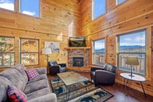 Living room with mountain views!