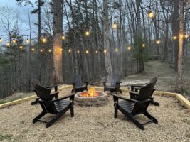 Relax outside with our private firepit and charcoal grill