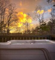 The sunset view from the HOT TUB is always unique and when the sky is clear, there is a beautiful view of the stars