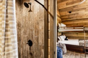 This is the private bathroom of the Queen over Queen bunk bed room.