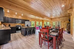 Large, open-concept kitchen, with comfortable seating for 12